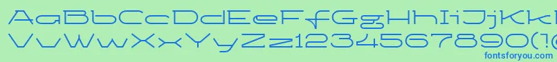 フォントKetosag – 青い文字は緑の背景です。