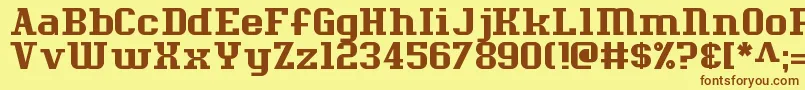 MesseBerlin Font – Brown Fonts on Yellow Background