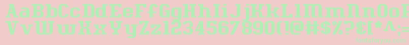 Czcionka MesseBerlin – zielone czcionki na różowym tle