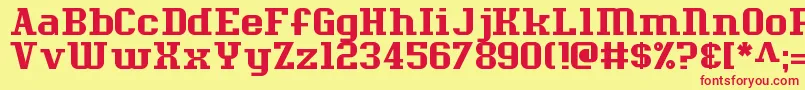 MesseBerlin Font – Red Fonts on Yellow Background