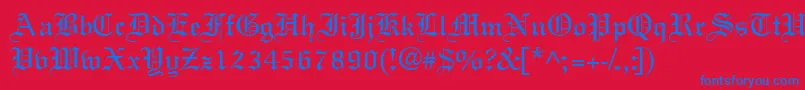 Clerestoryssk Font – Blue Fonts on Red Background