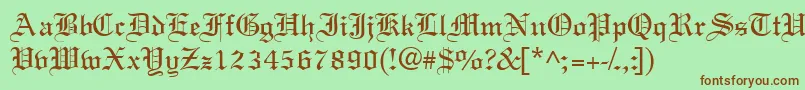 Clerestoryssk Font – Brown Fonts on Green Background