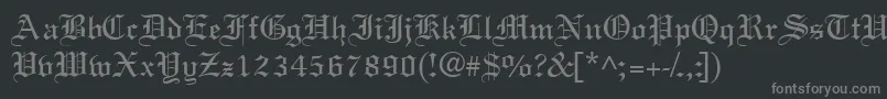 Clerestoryssk-fontti – harmaat kirjasimet mustalla taustalla