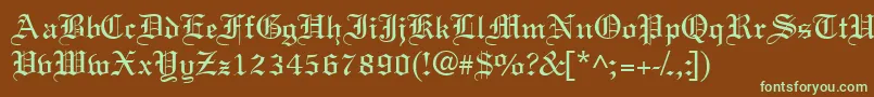 Clerestoryssk Font – Green Fonts on Brown Background