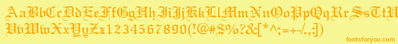 Clerestoryssk Font – Orange Fonts on Yellow Background