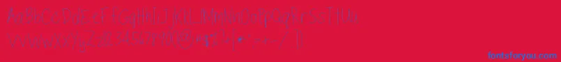 Czcionka TippytoesSkinny – niebieskie czcionki na czerwonym tle