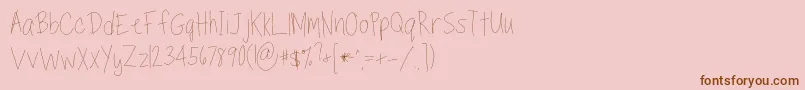 Шрифт TippytoesSkinny – коричневые шрифты на розовом фоне