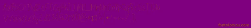 Fonte TippytoesSkinny – fontes marrons em um fundo roxo