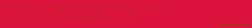 TippytoesSkinny-Schriftart – Braune Schriften auf rotem Hintergrund