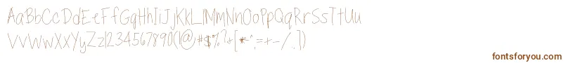 TippytoesSkinny Font – Brown Fonts on White Background
