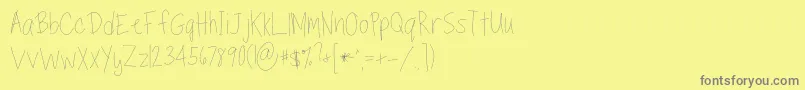 TippytoesSkinny Font – Gray Fonts on Yellow Background