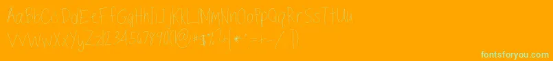 TippytoesSkinny Font – Green Fonts on Orange Background