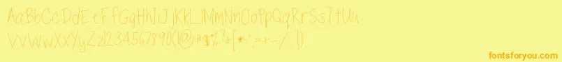 TippytoesSkinny Font – Orange Fonts on Yellow Background