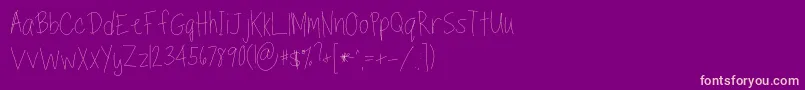 TippytoesSkinny Font – Pink Fonts on Purple Background