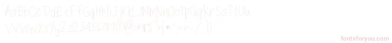 フォントTippytoesSkinny – ピンクのフォント