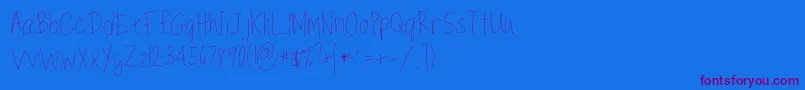 TippytoesSkinny Font – Purple Fonts on Blue Background
