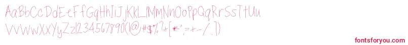フォントTippytoesSkinny – 白い背景に赤い文字