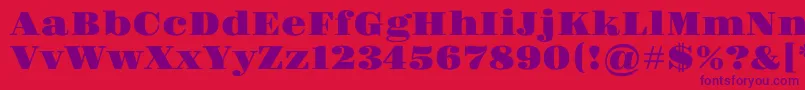 Gravitas-Schriftart – Violette Schriften auf rotem Hintergrund
