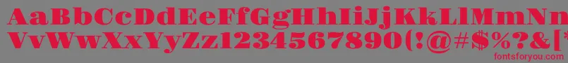 Gravitas Font – Red Fonts on Gray Background