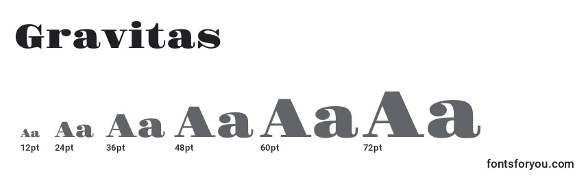 Gravitas Font Sizes