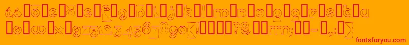 フォントPsyceh – オレンジの背景に赤い文字
