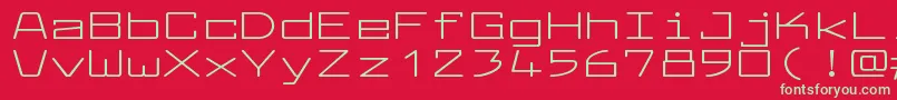 フォントLarabiefontxtRegular – 赤い背景に緑の文字