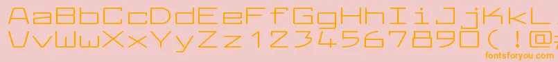 Fonte LarabiefontxtRegular – fontes laranjas em um fundo rosa
