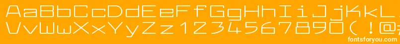 Czcionka LarabiefontxtRegular – białe czcionki na pomarańczowym tle