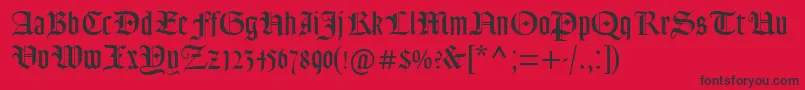 GoudyTextMt Font – Black Fonts on Red Background