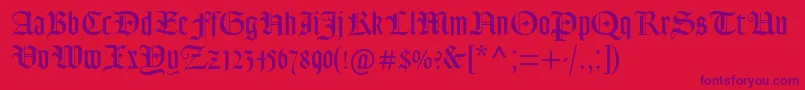 GoudyTextMt Font – Purple Fonts on Red Background