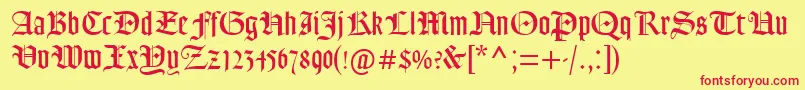 GoudyTextMt Font – Red Fonts on Yellow Background