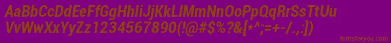 Roboto Boldcondenseditalic Font – Brown Fonts on Purple Background