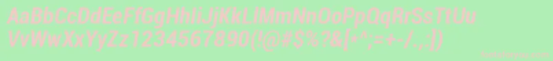 Roboto Boldcondenseditalic Font – Pink Fonts on Green Background