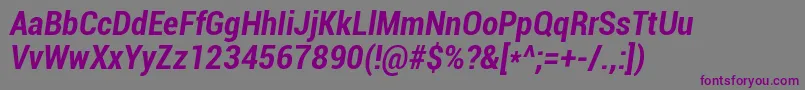 Roboto Boldcondenseditalic Font – Purple Fonts on Gray Background