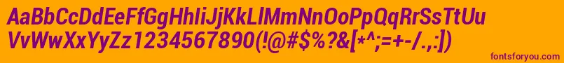 Roboto Boldcondenseditalic Font – Purple Fonts on Orange Background