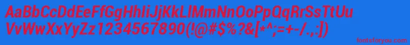 Roboto Boldcondenseditalic Font – Red Fonts on Blue Background