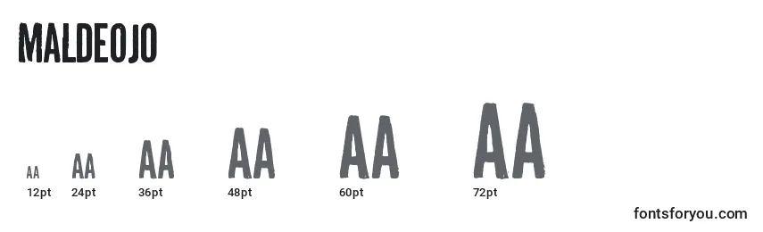 MalDeOjo Font Sizes