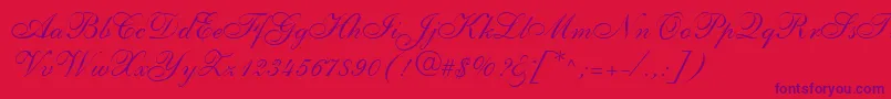 AllegrettoScriptOne Font – Purple Fonts on Red Background