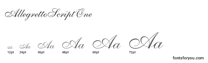 AllegrettoScriptOne Font Sizes