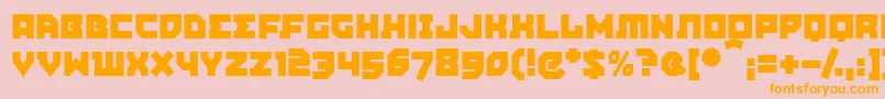 フォントAgitpm – オレンジの文字がピンクの背景にあります。