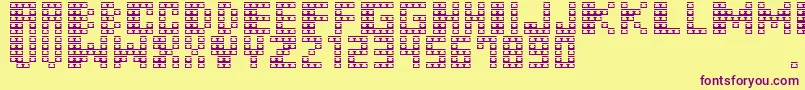 M31 Font – Purple Fonts on Yellow Background