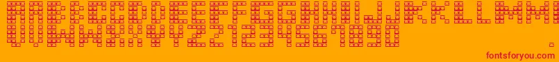 フォントM31 – オレンジの背景に赤い文字