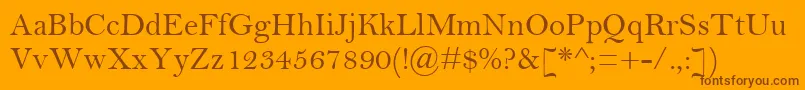 BellMt Font – Brown Fonts on Orange Background