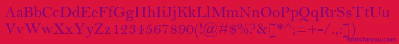 BellMt Font – Purple Fonts on Red Background