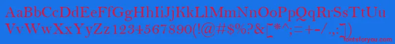 BellMt Font – Red Fonts on Blue Background