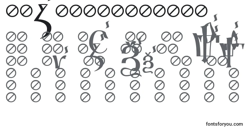 IrmologionErok-fontti – aakkoset, numerot, erikoismerkit
