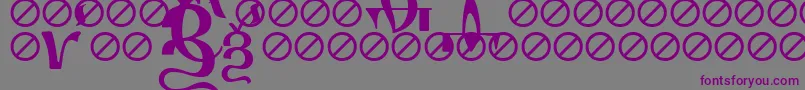 フォントIrmologionErok – 紫色のフォント、灰色の背景