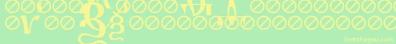 IrmologionErok Font – Yellow Fonts on Green Background