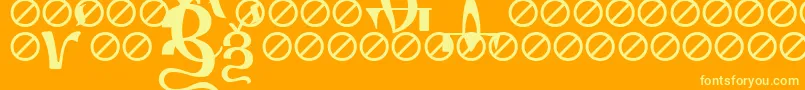 IrmologionErok Font – Yellow Fonts on Orange Background