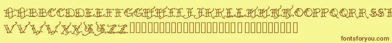 Heldxfast Font – Brown Fonts on Yellow Background